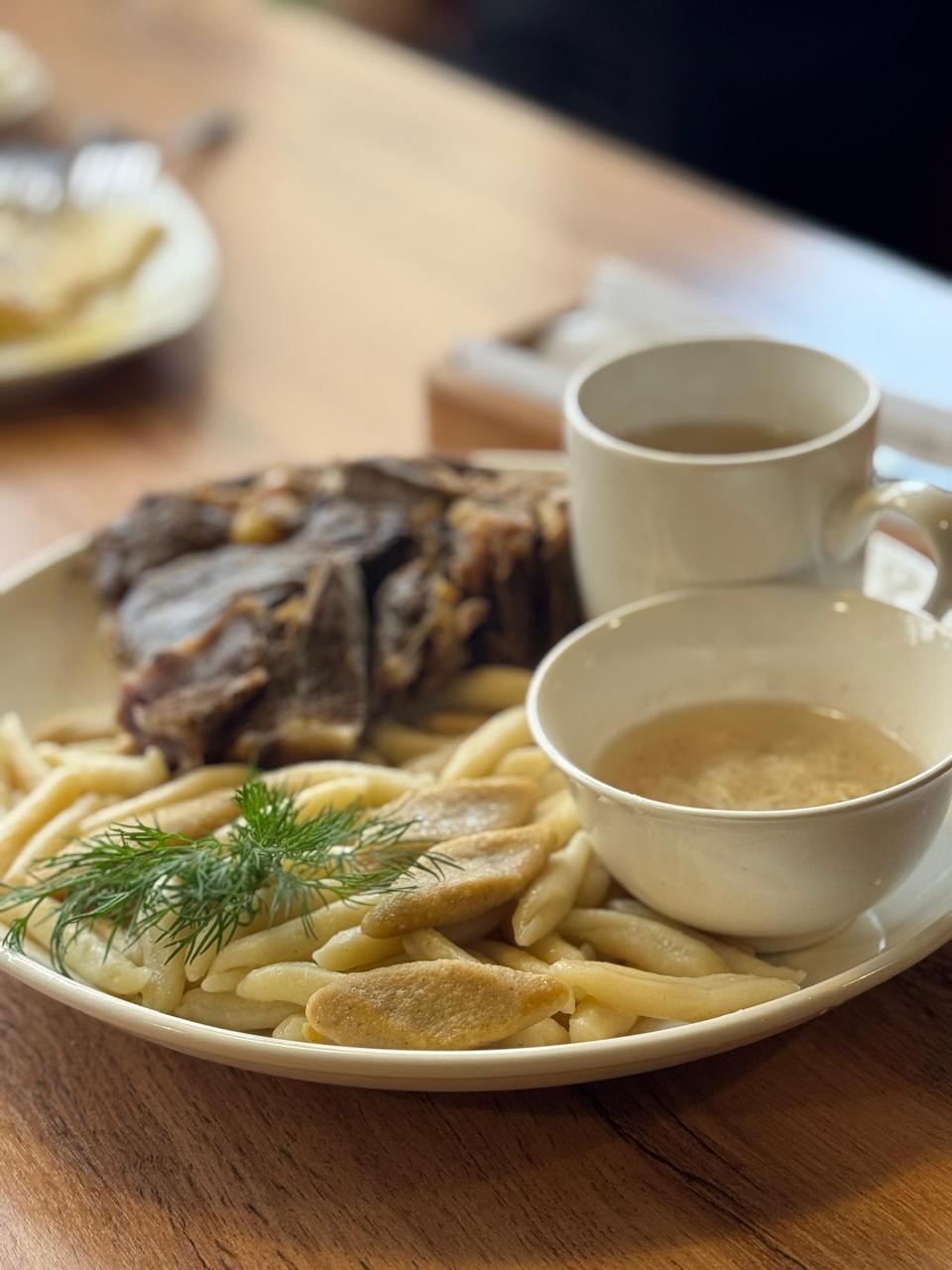 Галушки с сушёным мясом ассорти
