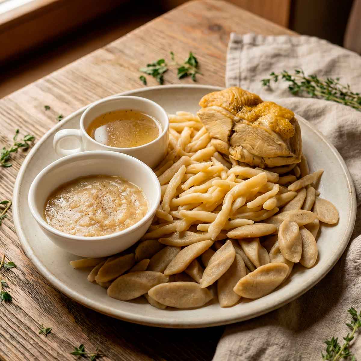 Галушки с курицей