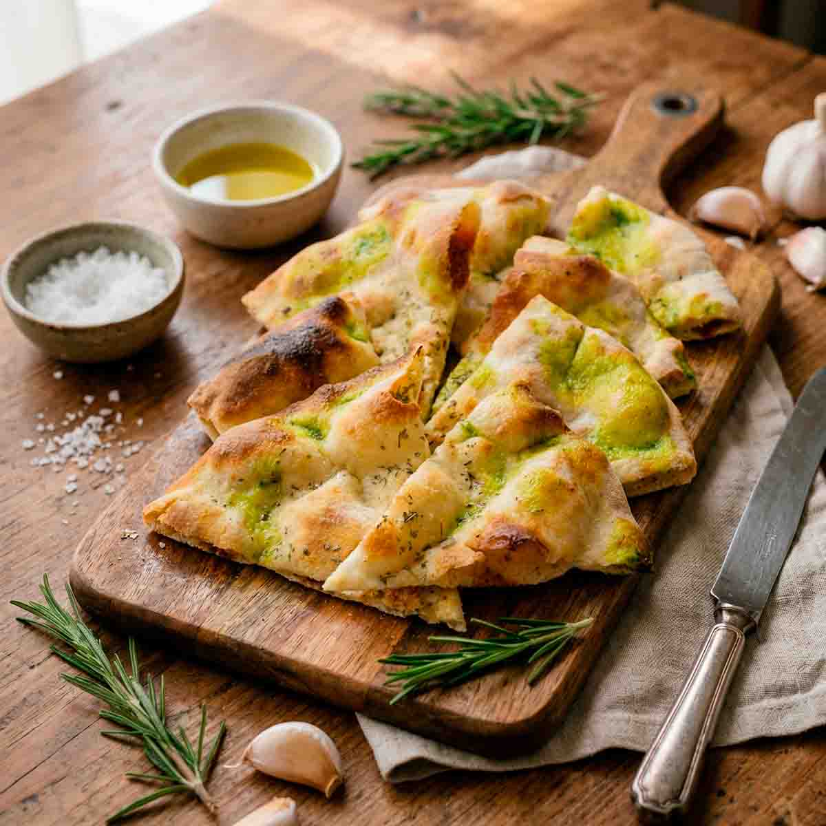 Фокачча с чесноком и прованскими травами