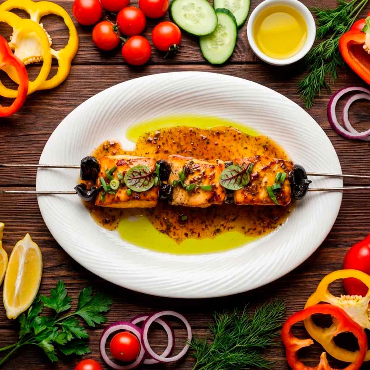Шашлык из лосося с финиками