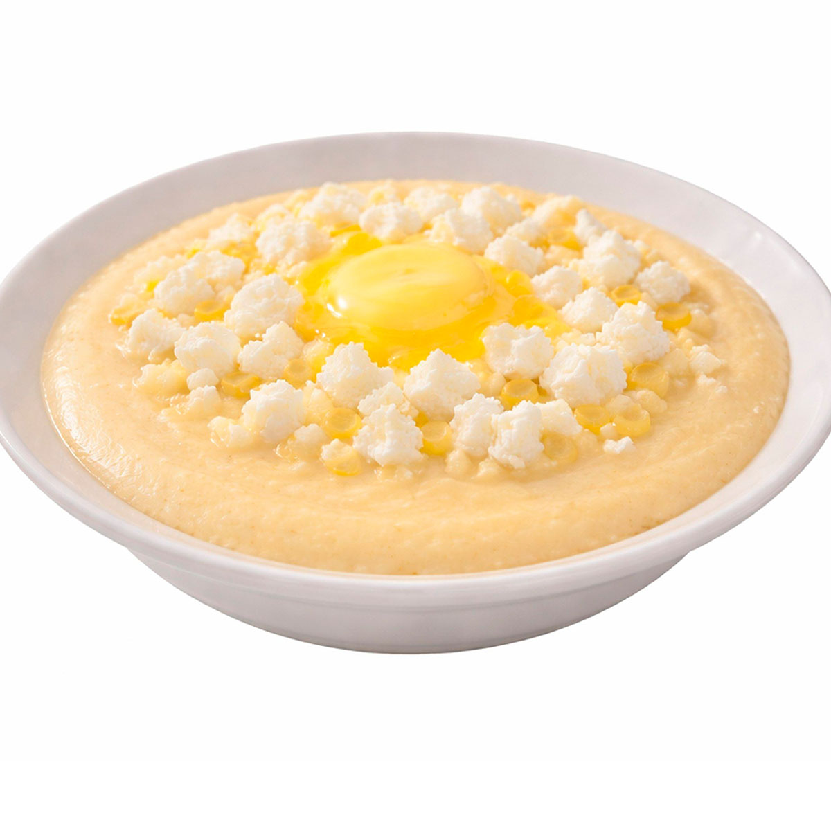 Кукурузная каша с творогом и маслом