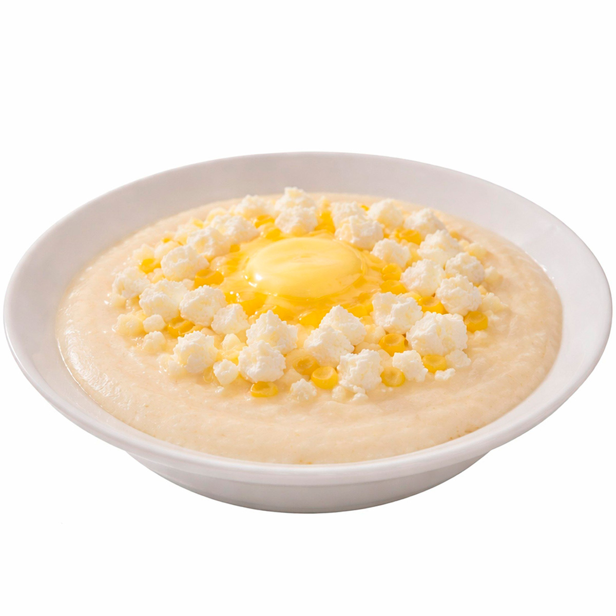 Мучная каша с творогом и маслом
