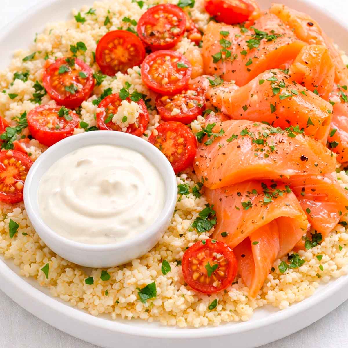 Кускус с лососем