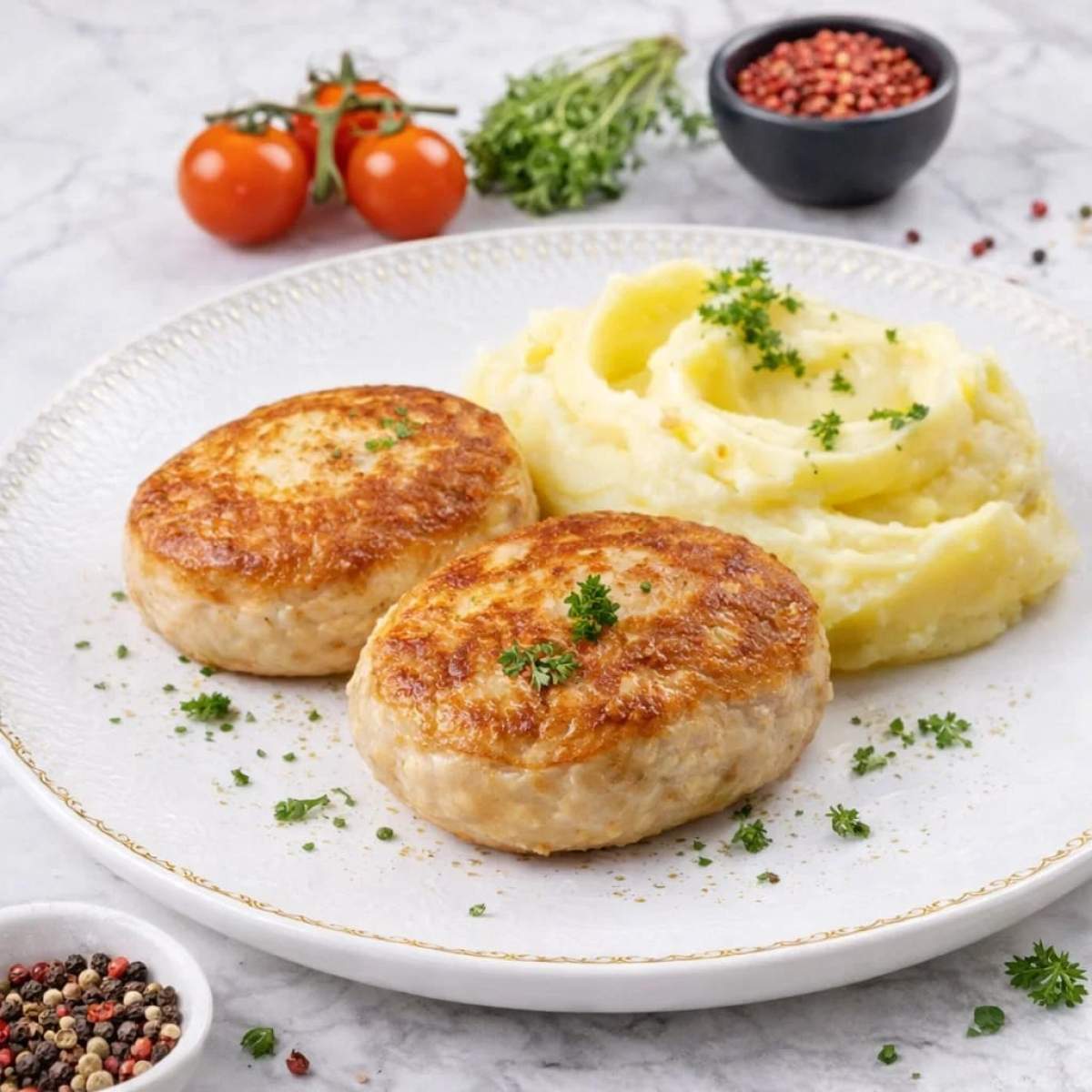Котлеты куриные с пюре